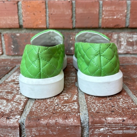 SARTO By Franco Sarto 3 Green Leather Quilted Platform Slip-On Sneakers Size 6.5 - Picture 4 of 7